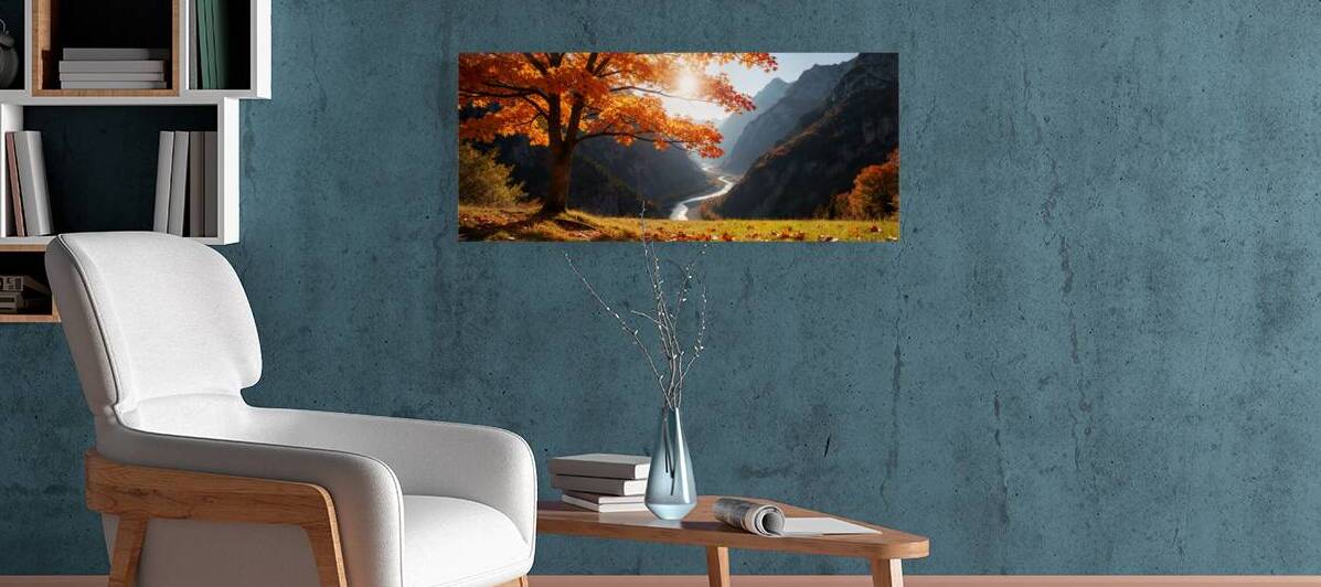 Maple Canopy Over the River of Light by MotivatePrints