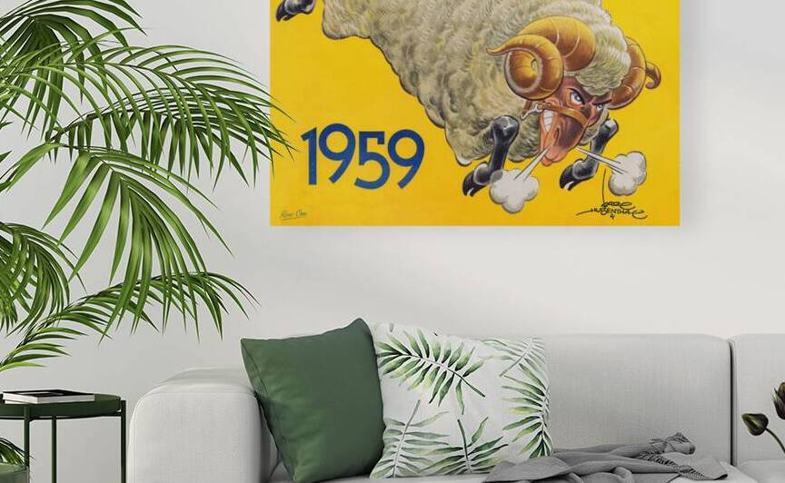 1959 LA Ram Cartoon by Karl Hubenthal by Row One Brand