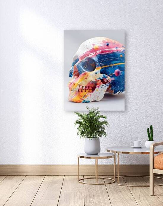 Cosmic Pulse – Abstract Skull Print by Savage Art Prints