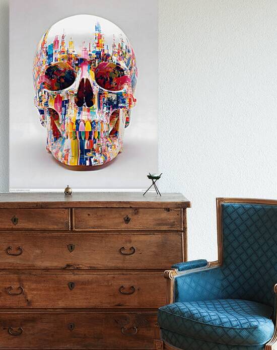 The Architect – Color Grid Skull Print by Savage Art Prints
