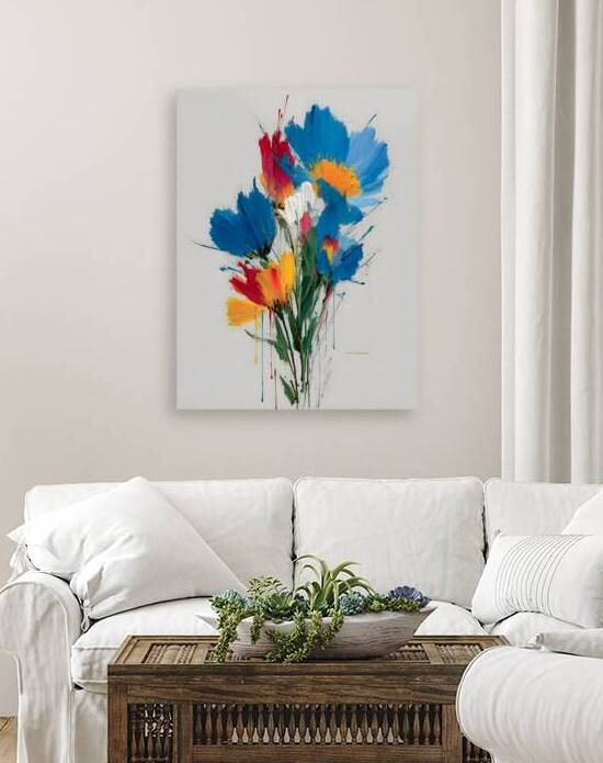 Primary Bloom – Abstract Floral Energy Print by Savage Art Prints