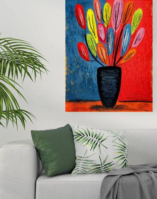 Dual Spectrum Blooms – Color Fusion Floral Print by Savage Art Prints