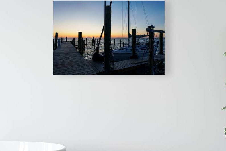 Dock And Sailboat Sunset Gulf Breeze by Jennifer White