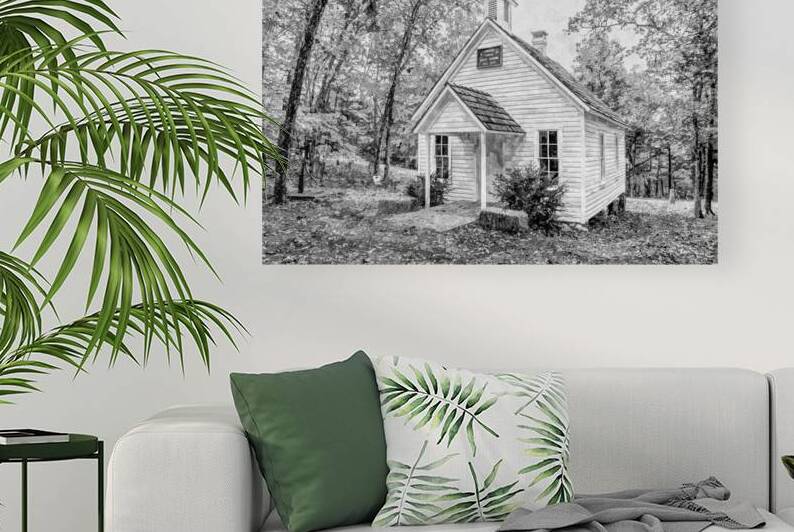 Old One Room Schoolhouse Concord Grayscale by Jennifer White