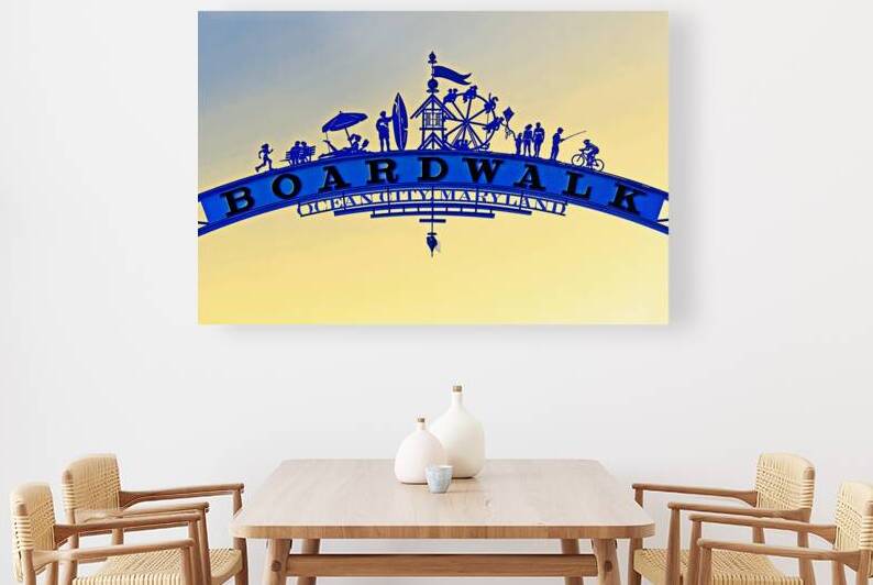 Ocean City Boardwalk Arch Center Blue Yellow 2025 by Bill Swartwout Photography