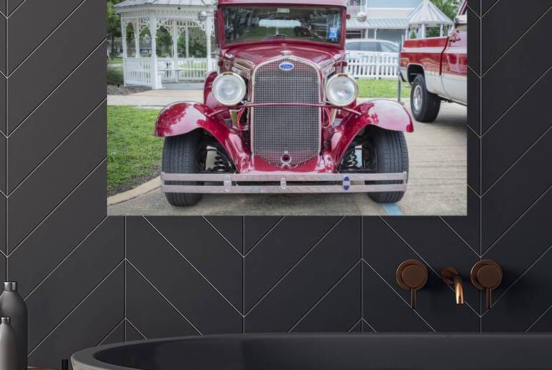 1930 Red Ford Hot Rod 5 Window Coupe X1 4 by Rich Franco