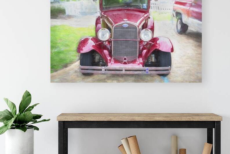 1930 Red Ford Hot Rod 5 Window Coupe X1 5 by Rich Franco