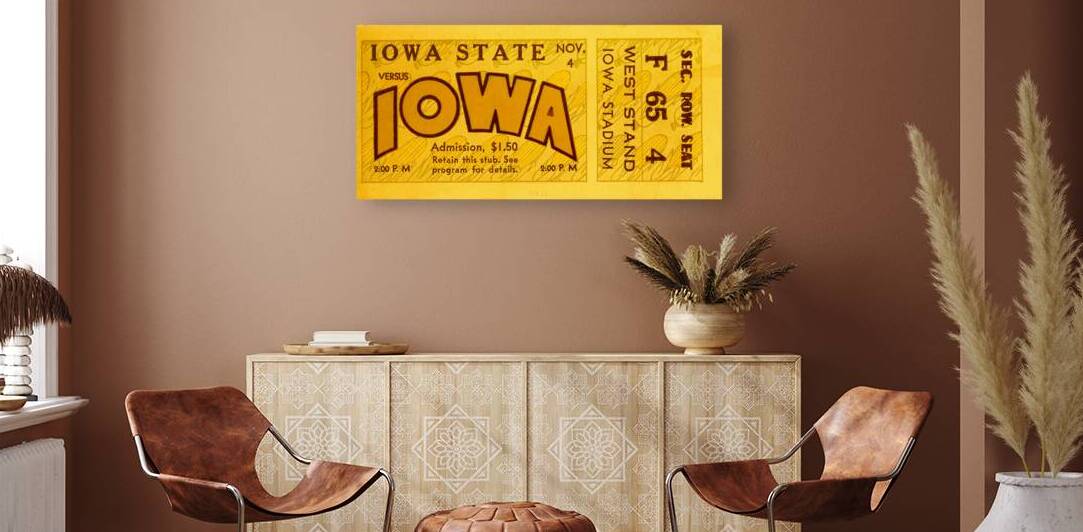 1933 Iowa State Cyclones at Iowa Hawkeyes Ticket Art by Row One Brand