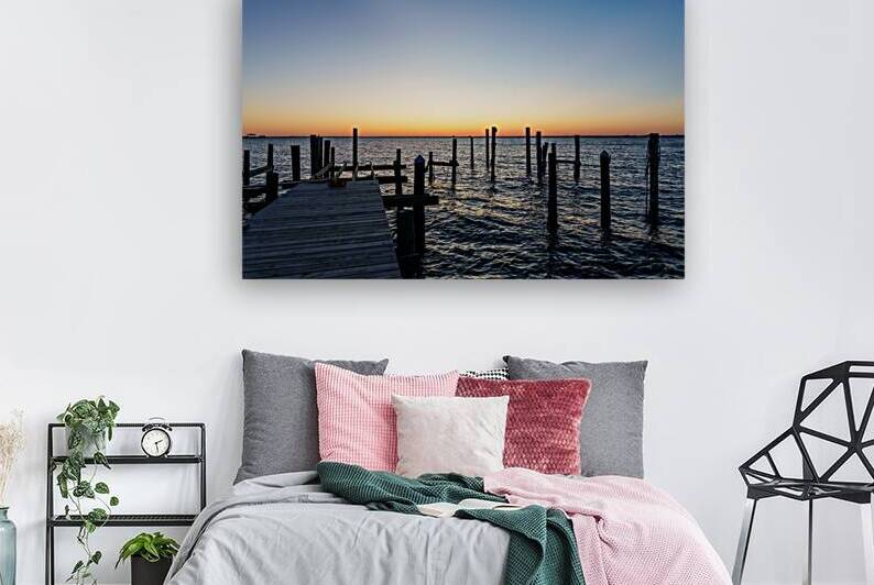 Gulf Breeze Dock End Sunset by Jennifer White