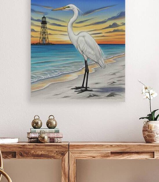 White Egret Overlooking The Sanibel  Lighthouse Oct 28 2025 at 9 11 54 AM by Magikheart