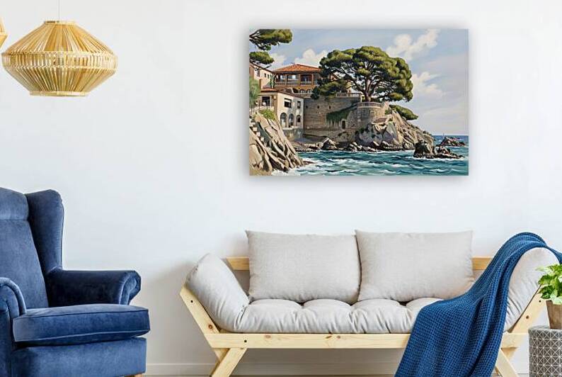 Mediterranean Villa by the Sea   GIA2501 0662 OIL by JordiCarrio