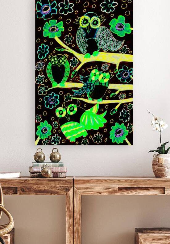 Abstract Vivid Owls by Catriona Roberts Nature Photography and Designs