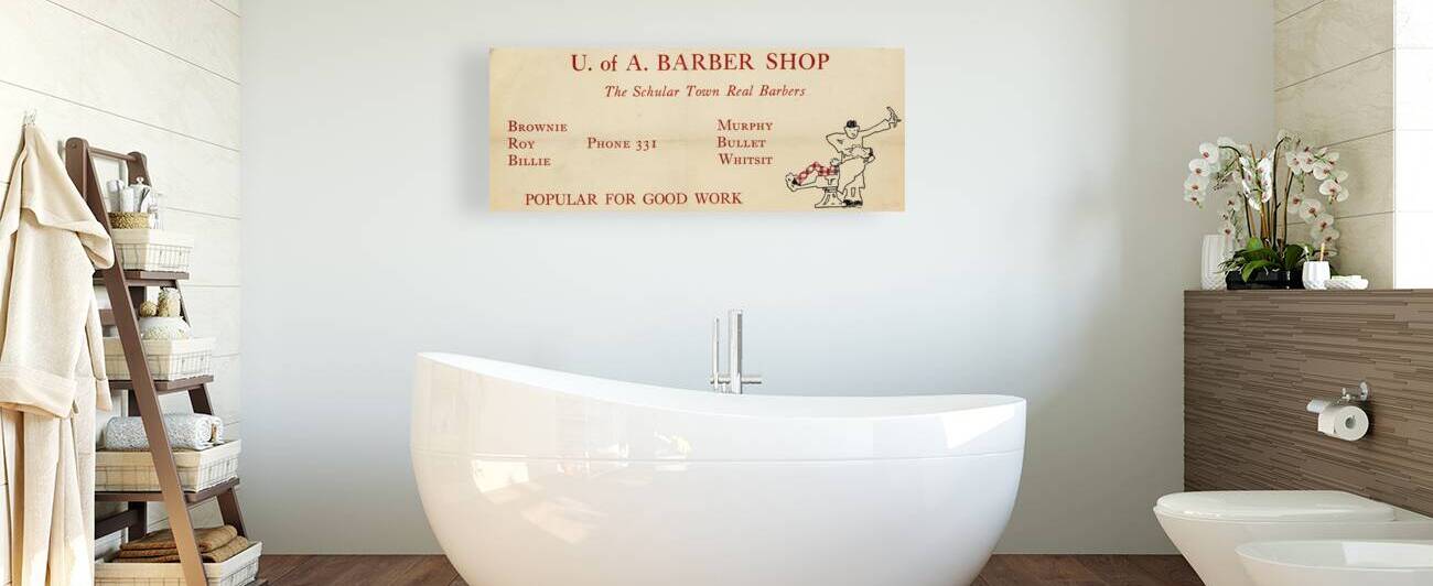 Vintage University of Arkansas Barber Shop Ad by Row One Brand