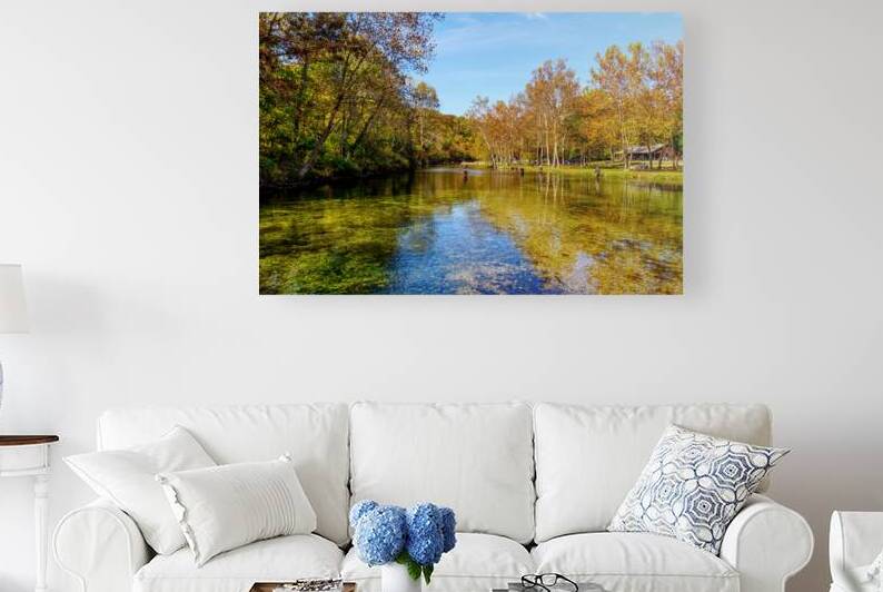 Fishing In Golden Reflections  Bennett Spring by Jennifer White