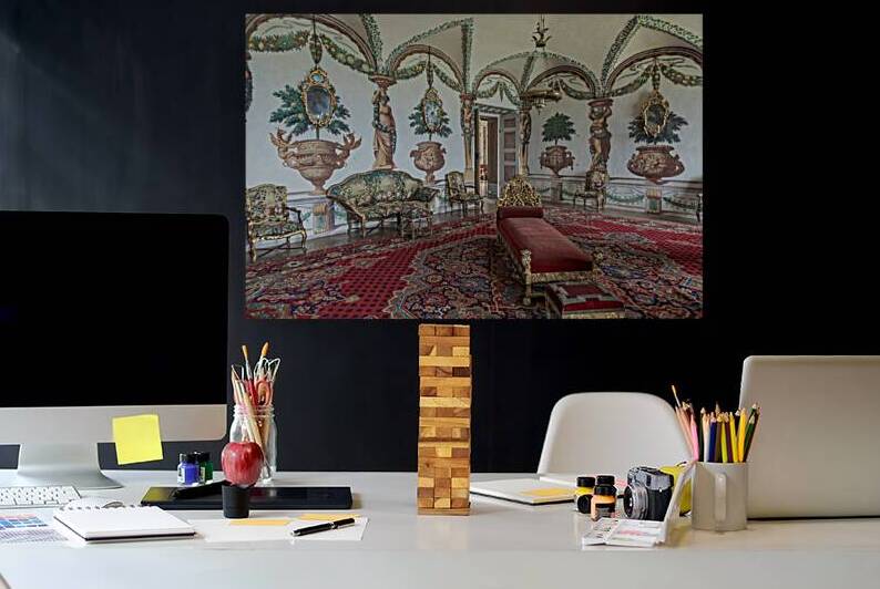 Masino Italy   baroque livingroom in old castle. Vintage interi by Paolo Modena