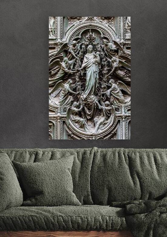 Italy Milan. Detail of the Cathedral door   the Duomo   with an by Paolo Modena