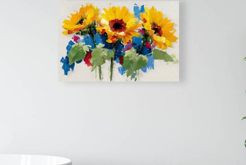 Palette of Sunlight – Sunflower Impasto Print by Savage Art Prints