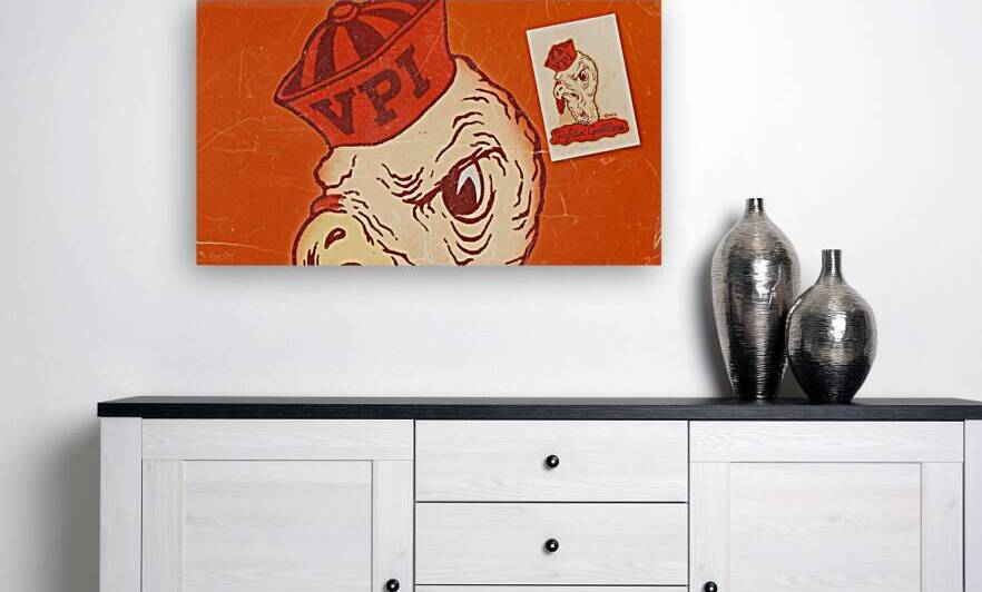 Vintage Virginia Tech Gobbler Art Remix by Row One Brand