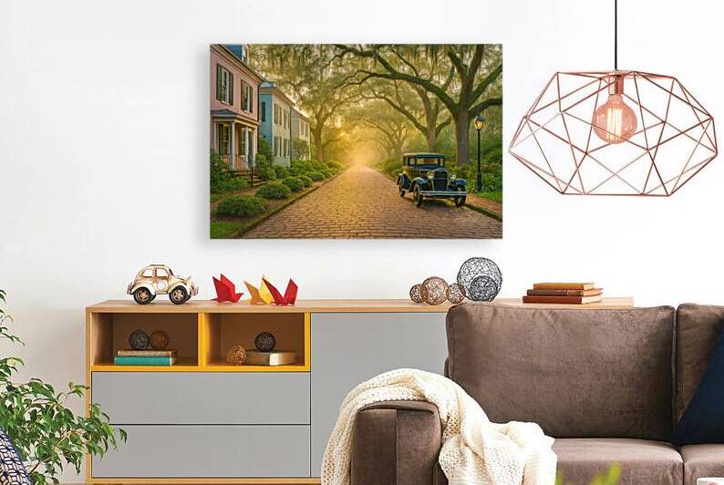 Vintage Car on Historic Charleston Street by Shelia Hunt Photography