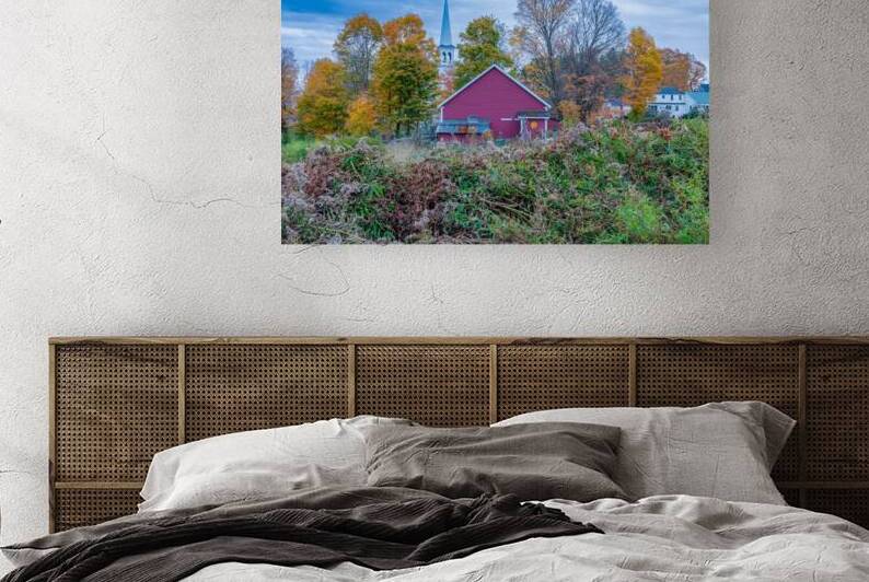 Autumn Barn and Steeple Charm by Geoffrey Prior