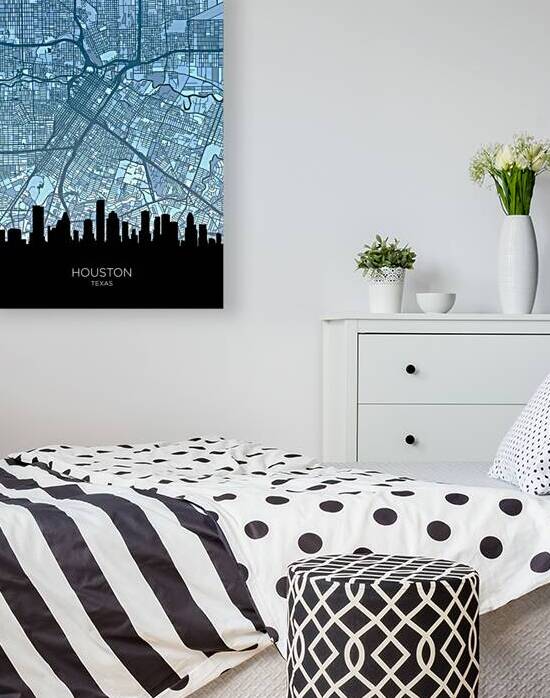 Houston Texas Skyline Map by Michael Tompsett