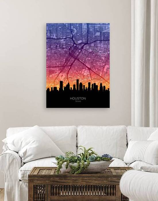 Houston Texas Skyline Map by Michael Tompsett