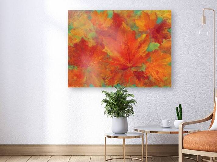 Maple leaves in warm fall colors by Karen Kaspar