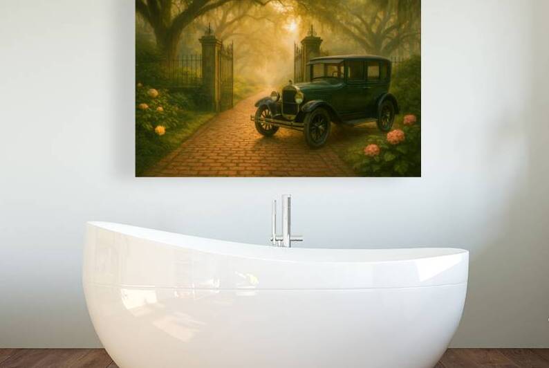 Classic Car at Charleston Garden Gate by Shelia Hunt Photography