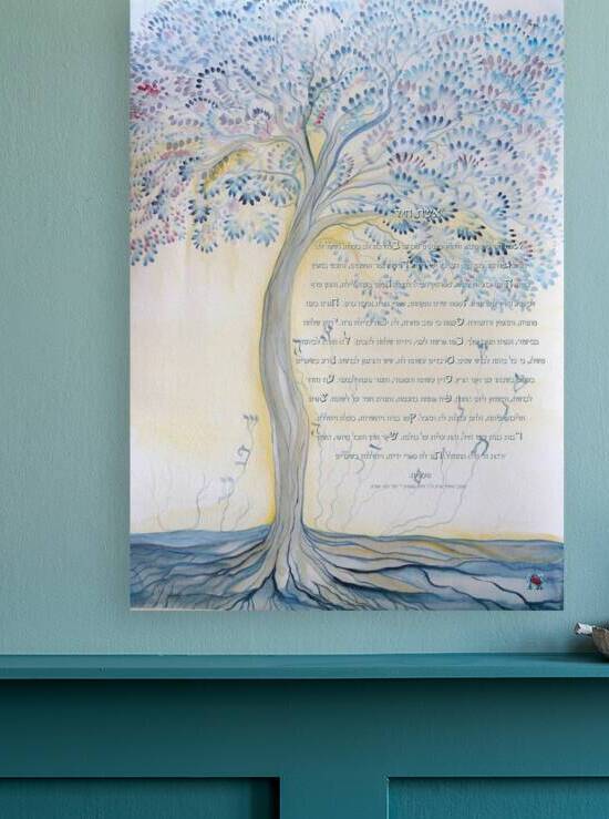 Eshet Chayil Hebrew 12x16 inches 3 by Sandrine Kespi Creations