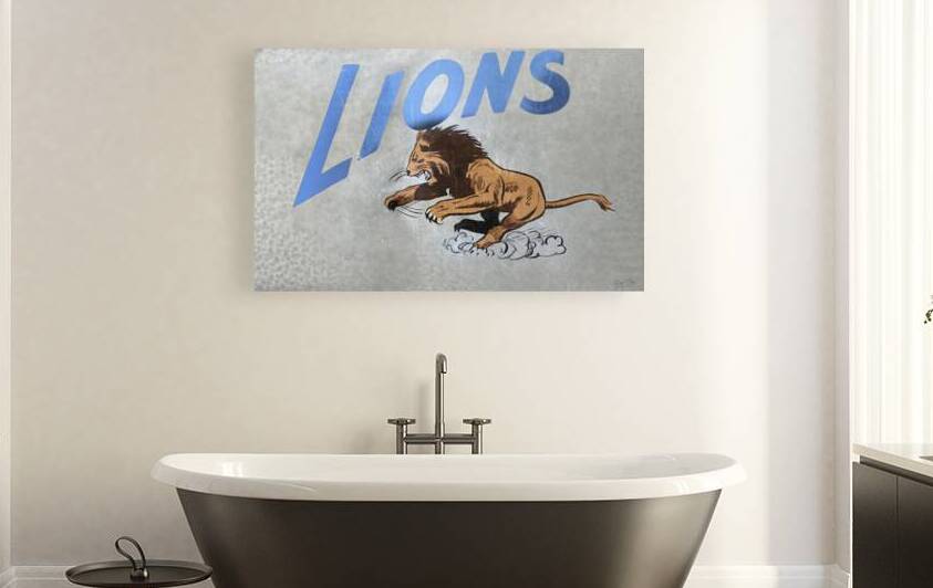 Detroit Lions Art from the 1950s Remixed by Row One by Row One Brand