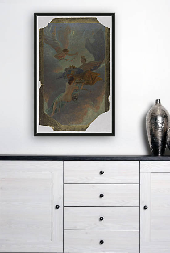 Esquisse pour la mairie d Asnieres La Ville d Asnieres et la Seine by Henry Marius Camille Bouvet