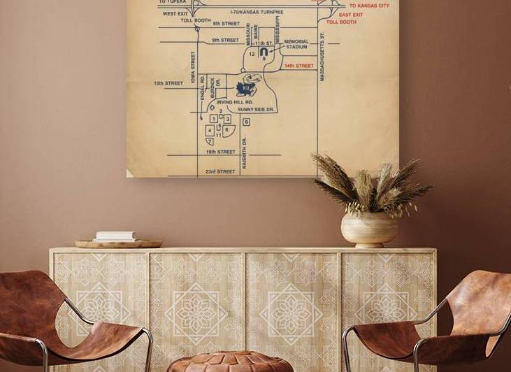 1980s Lawrence Kansas Map by Row One Brand
