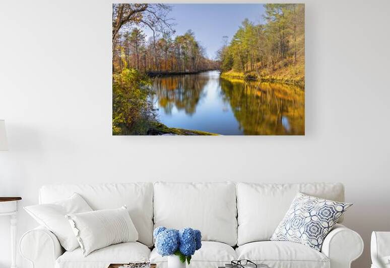 Appalachian Mountains Autumn River Scene by Shelia Hunt Photography