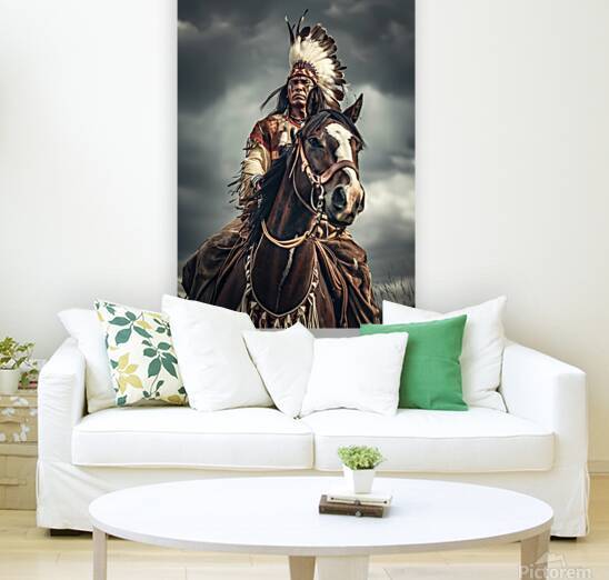 Native american chief on his horse by DELPHIMAGES