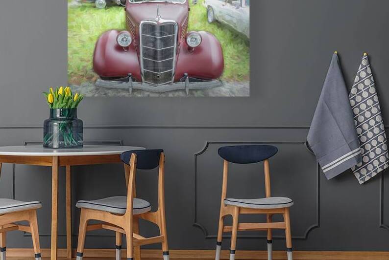 1935 Red Ford Hot Rod 5 Window Coupe X1 3 by Rich Franco