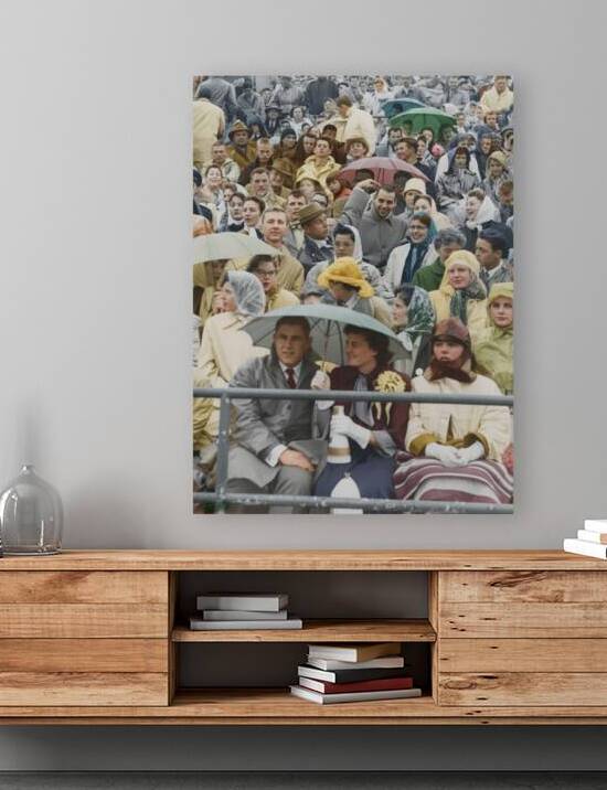 1950s North Texas Football in Rain by Row One Brand