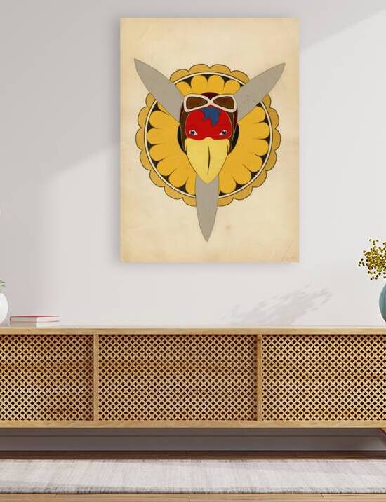 Vintage Kansas Jayhawk Pilot Art by Row One Brand