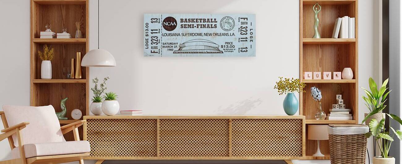 1982 NCAA Mens Basketball Semi Finals Ticket Art by Row One Brand