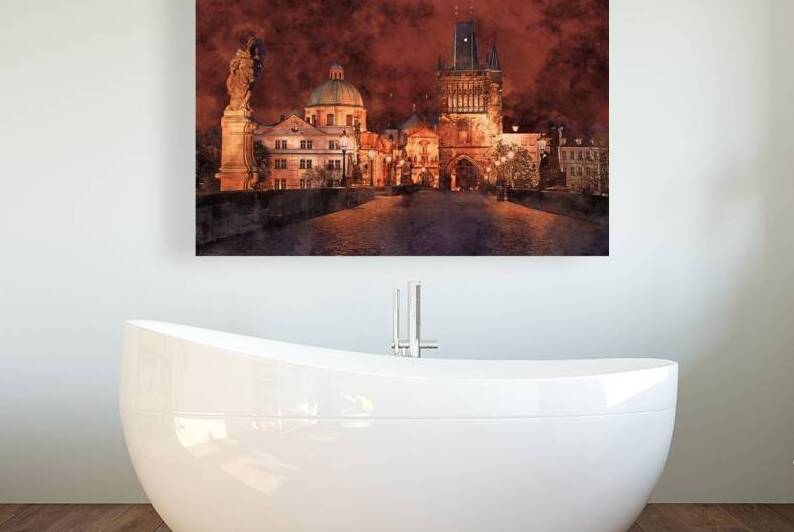 Night at Charles Bridge in Prague by Alex Mir