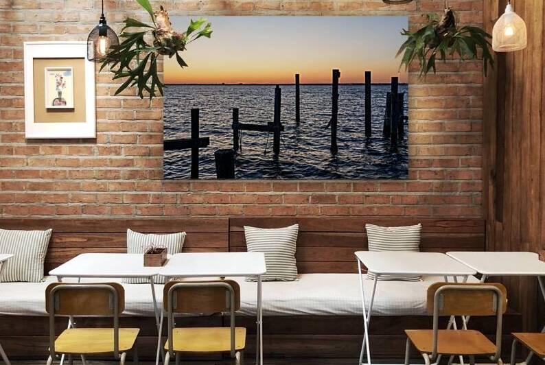 Golden Sunset Echoes Of The Dock by Jennifer White