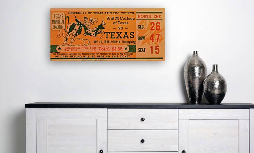 1936 Texas Longhorns Football Ticket Wall Art | Row One by Row One Brand