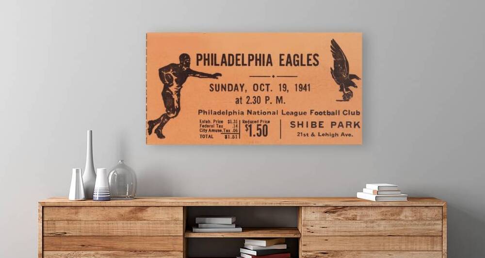 1941 Philadelphia Eagles Ticket Art | Row One Brand by Row One Brand