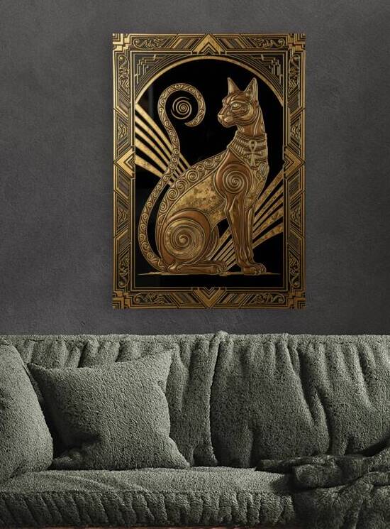 Art Deco Bastet: A Symbol of Eternal Life by Sumer Paintings