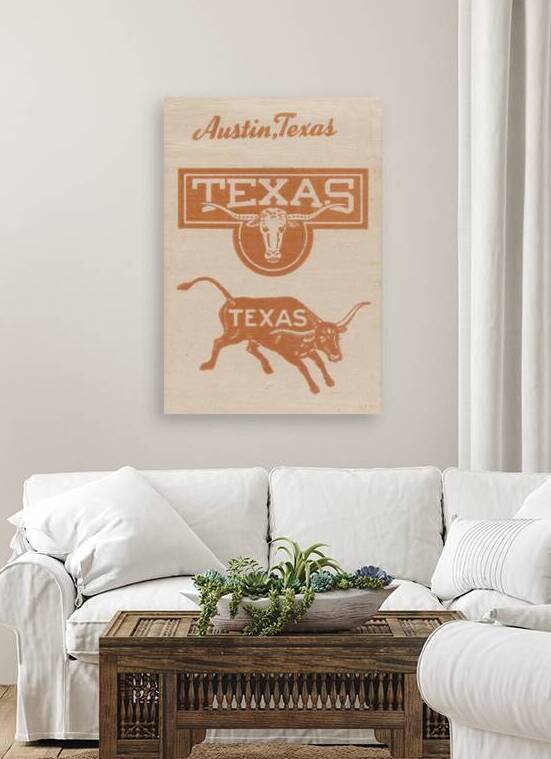 Vintage Austin Texas and Longhorn Art by Row One Brand