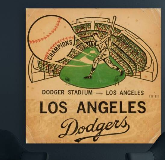 1967 LA Dodgers Baseball Ticket Remix Art by Row One Brand