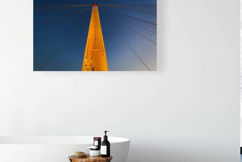 Bob Kerrey Bridge Yellow Post Night by Jennifer White