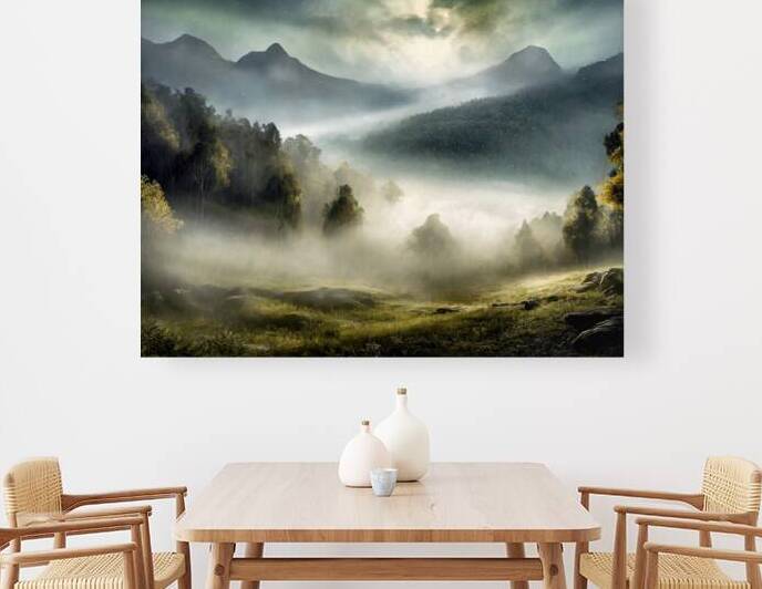 Sun Clearing the Mist in Ireland by Thea Menagh