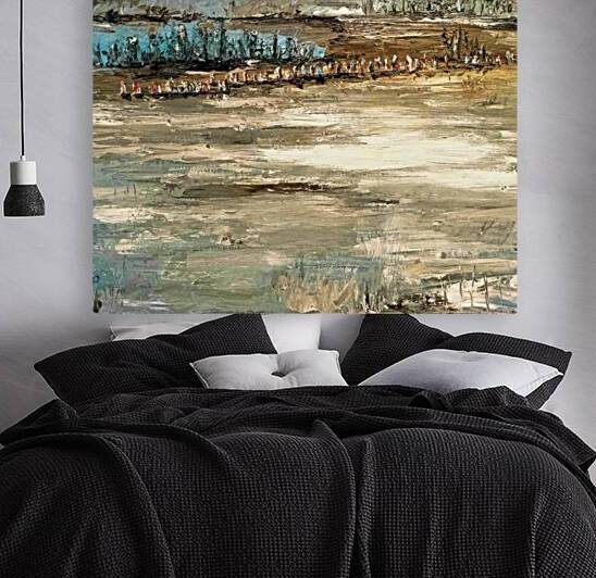 1831 - abstract landscape in oil depicting the Trail of Tears by Native American artist Connie D Phillips by Connie D Phillips