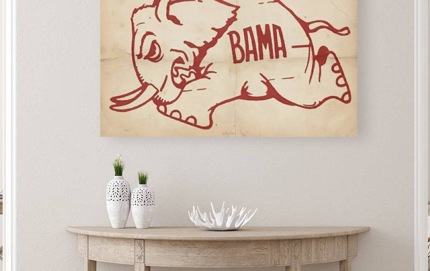 Vintage Bama Running Elephant Art by Row One Brand