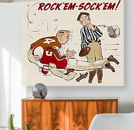 Yea Sooners 1950s Football Art by Row One Brand